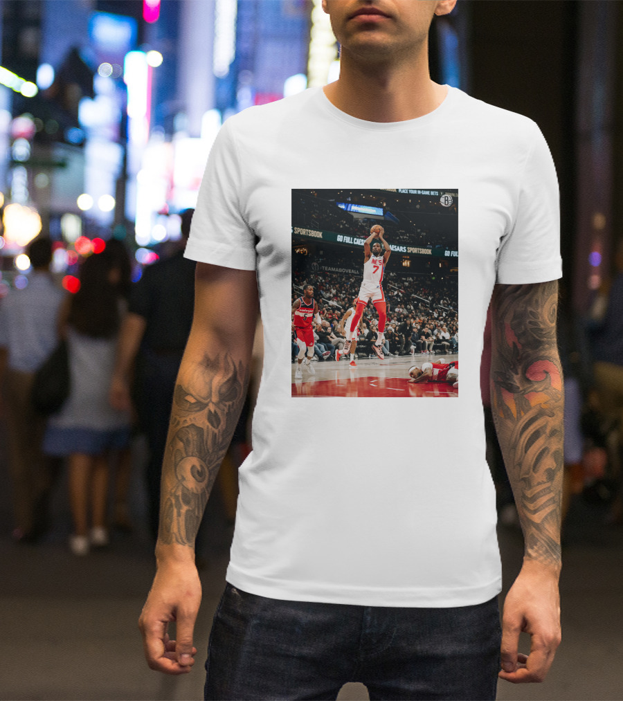 Kevin Durant Nets Dunk Against Washington Wizards NBA Action T-Shirt