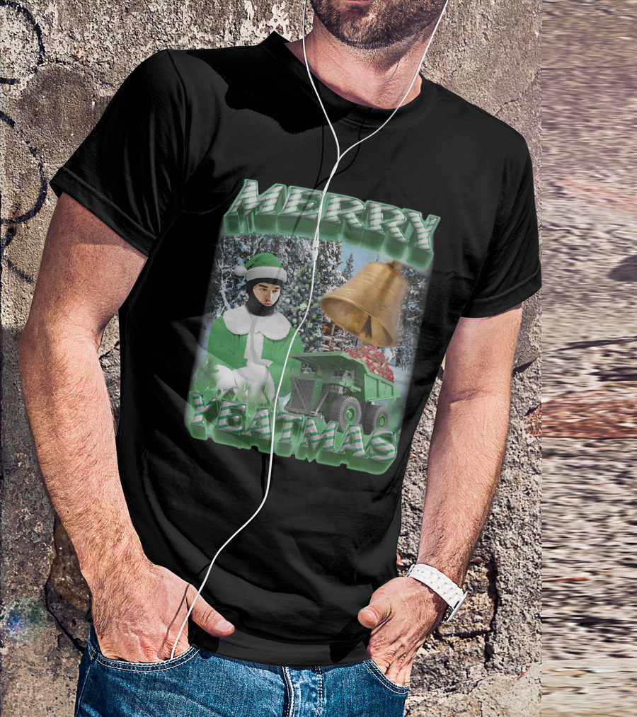 Merry Yeatmas Swag Stimulus Holiday Festive Scene With Elf And Golden Bell T-Shirt
