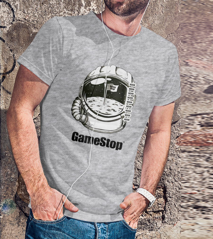 GameStop Astronaut Moon Medium Flag T-Shirt