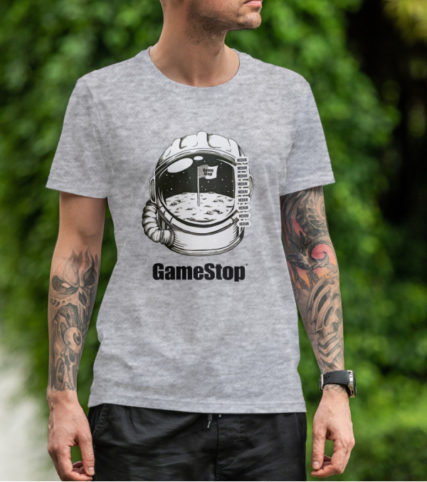 GameStop Astronaut Moon Medium Flag T-Shirt