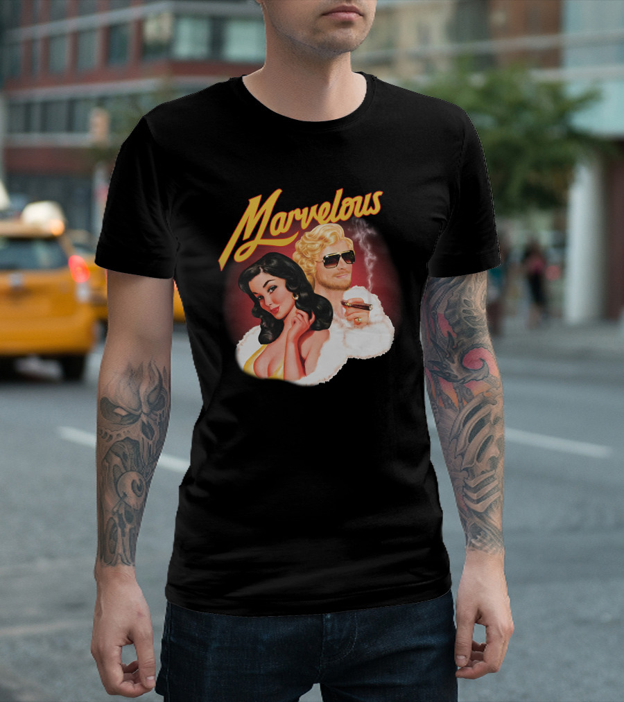Marvelous Retro Style Couple With Cigars T-Shirt