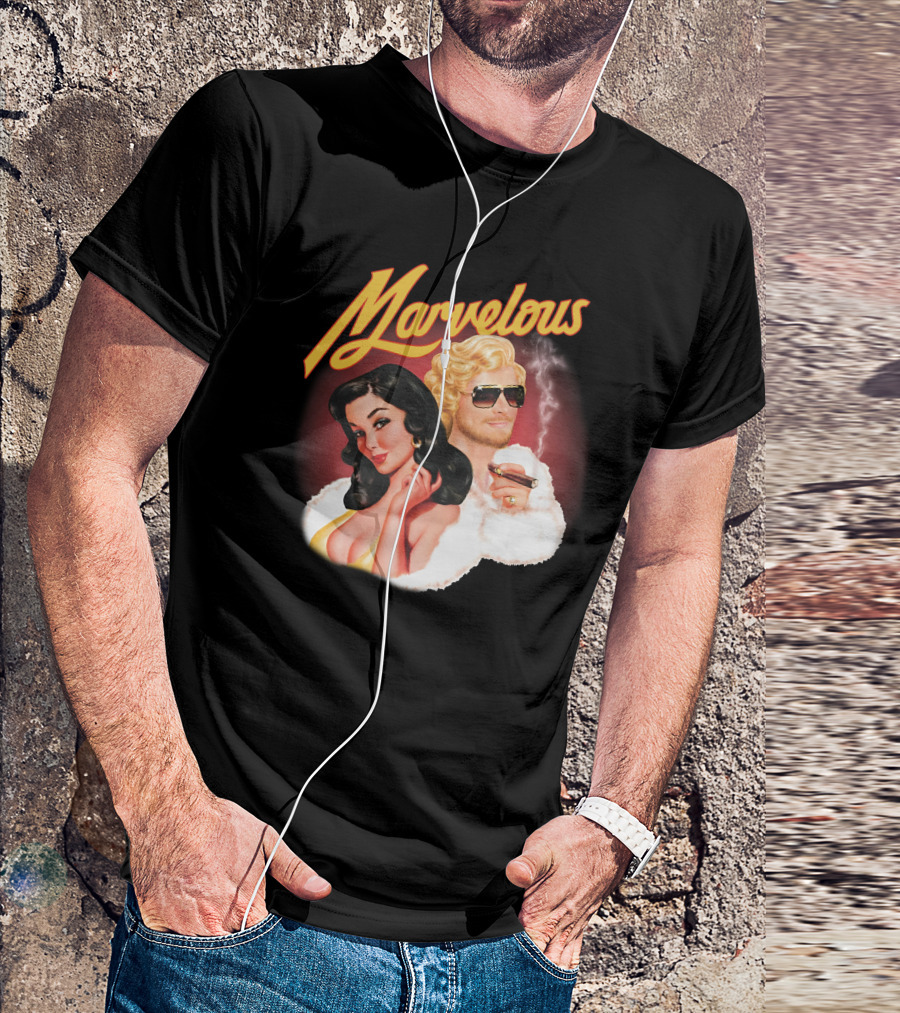 Marvelous Retro Style Couple With Cigars T-Shirt