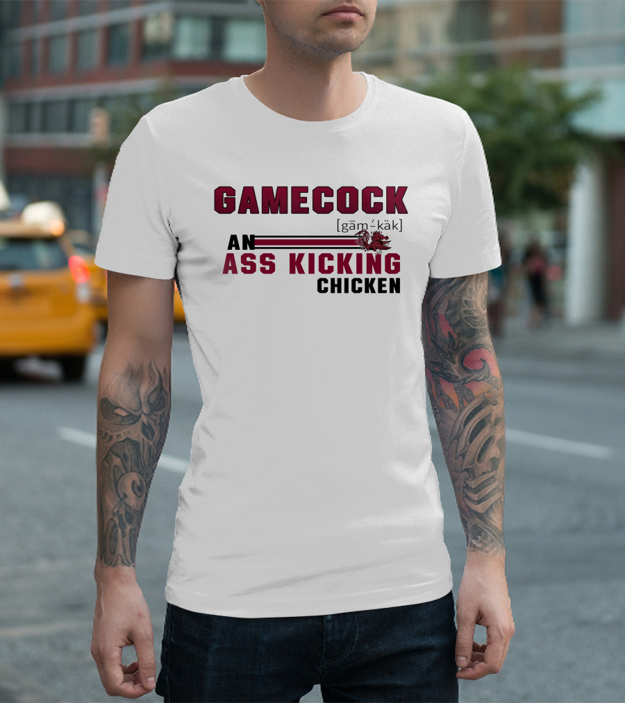 Gamecock Ass Kicking Chicken Rooster Mascot Gam-käk Definition T-Shirt