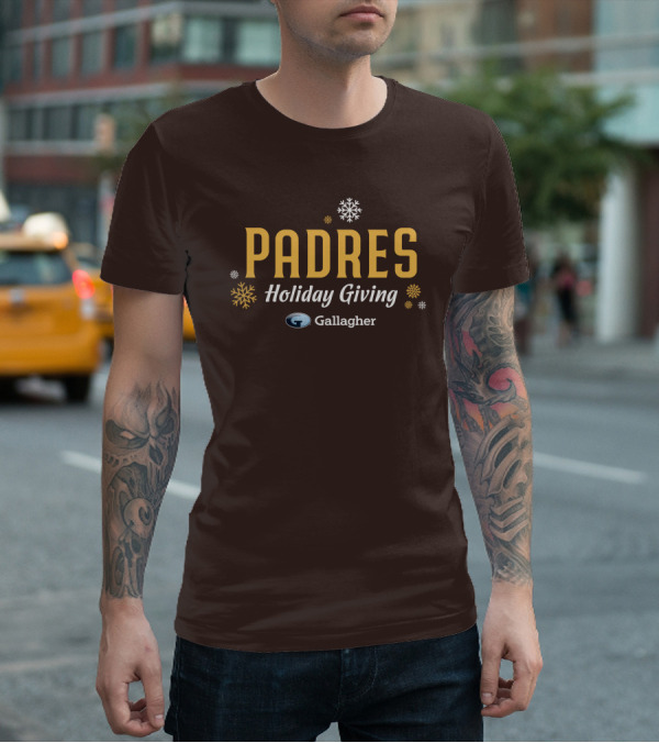 Padres Holiday Giving Gallagher Snowflakes T-Shirt