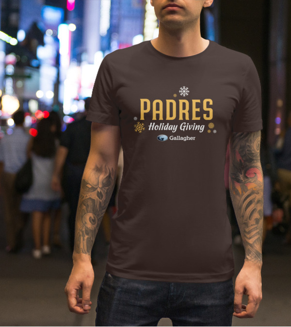 Padres Holiday Giving Gallagher Snowflakes T-Shirt