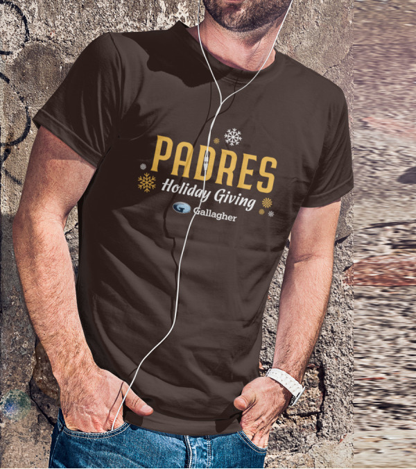 Padres Holiday Giving Gallagher Snowflakes T-Shirt