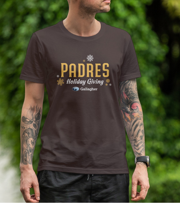 Padres Holiday Giving Gallagher Snowflakes T-Shirt