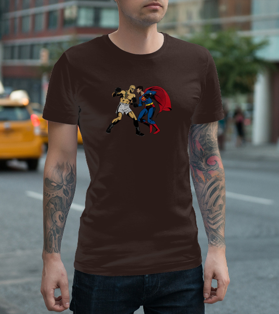 Adin Vs. Top Cartoon Boxer Superhero Confrontation T-Shirt