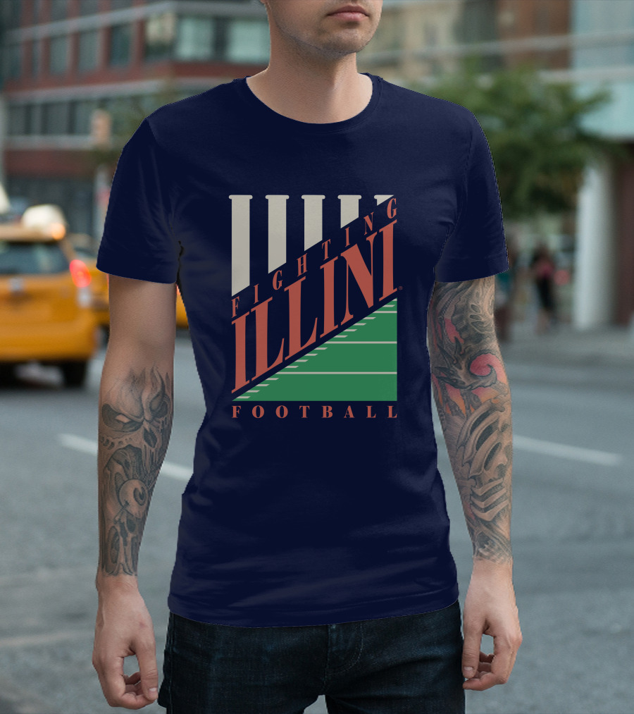 Fighting Illini Football Illinois Field Stripes T-Shirt
