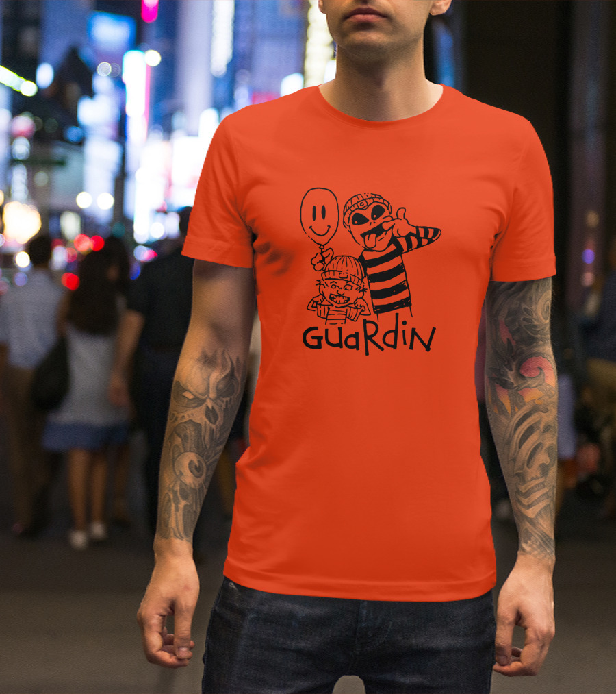 Calvin And Hobbs Guardin Graffiti Style Mischief Balloon T-Shirt