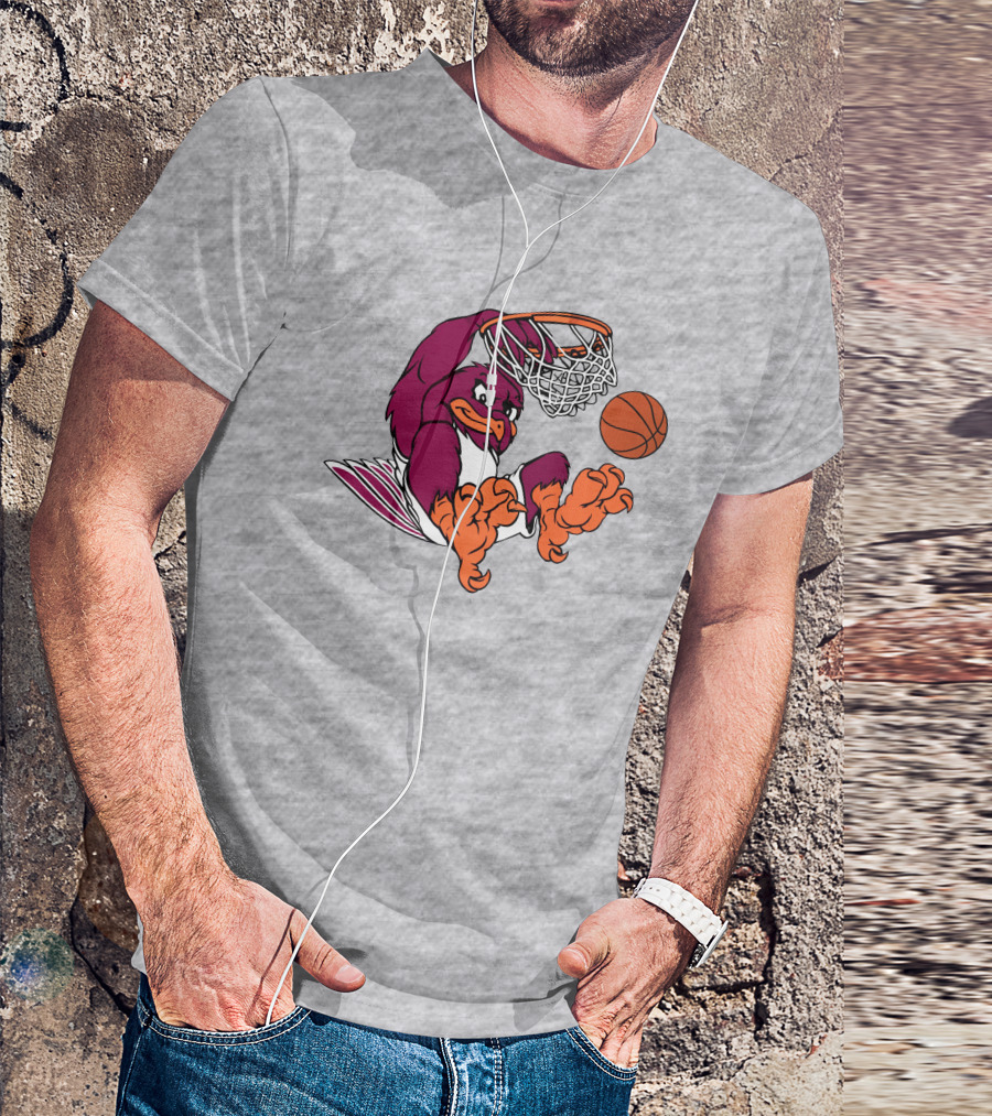 Clark Ruhland Hokiebird Basketball Dunk T-Shirt