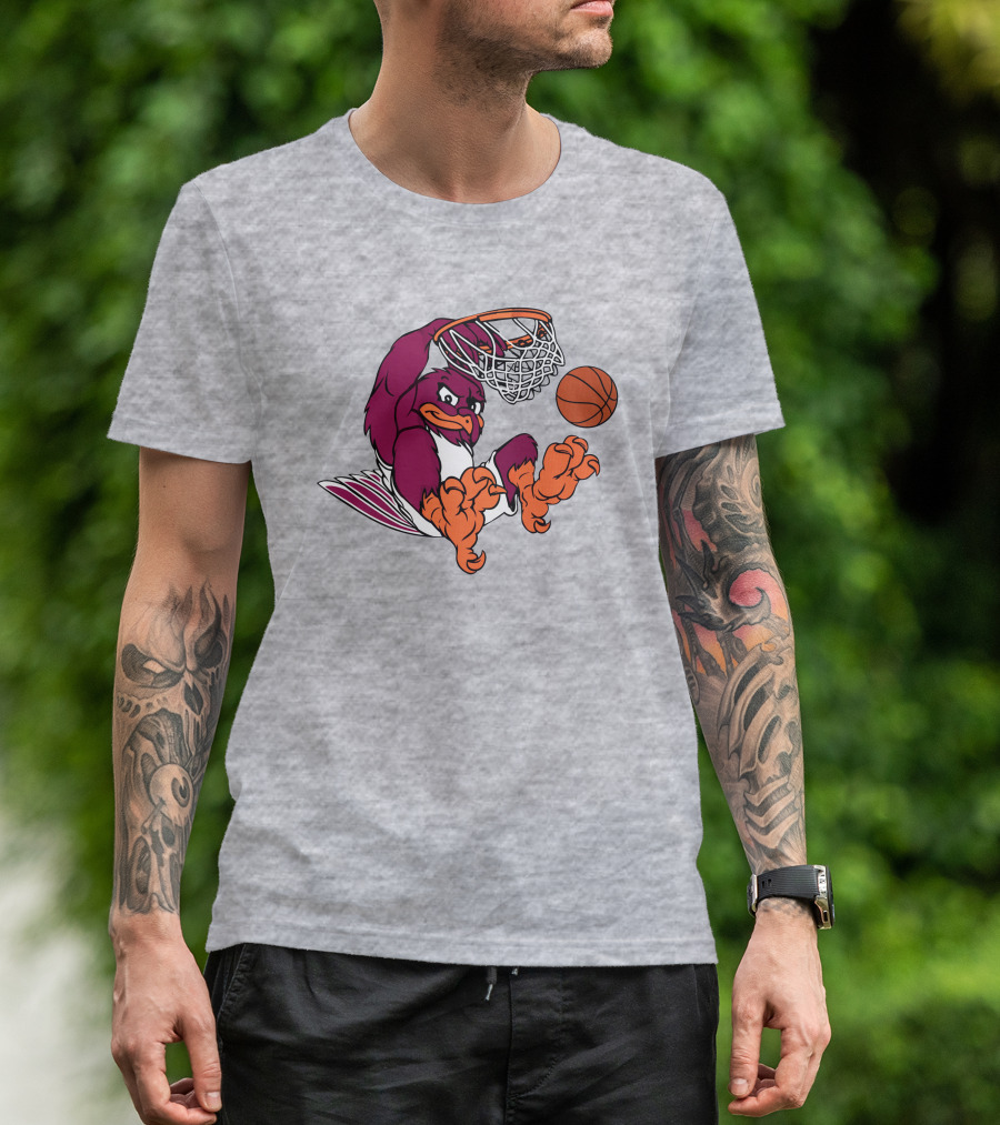 Clark Ruhland Hokiebird Basketball Dunk T-Shirt