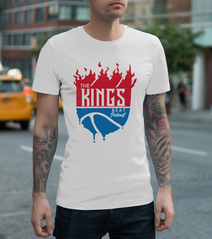 The Kings Beat Podcast Flame Basketball Drip T-Shirt