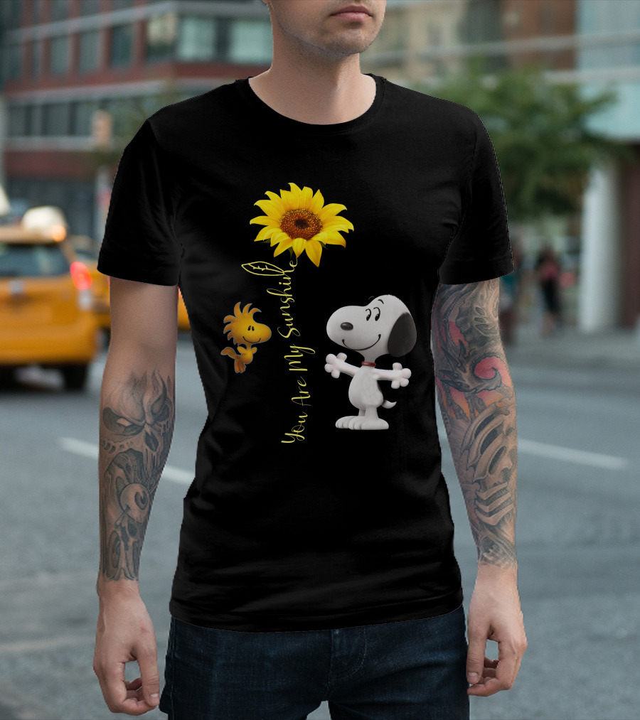 Snoopy And Woodstock You Are My Sunshine Sunflower T-Shirt