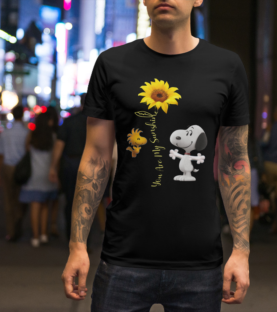 Snoopy And Woodstock You Are My Sunshine Sunflower T-Shirt