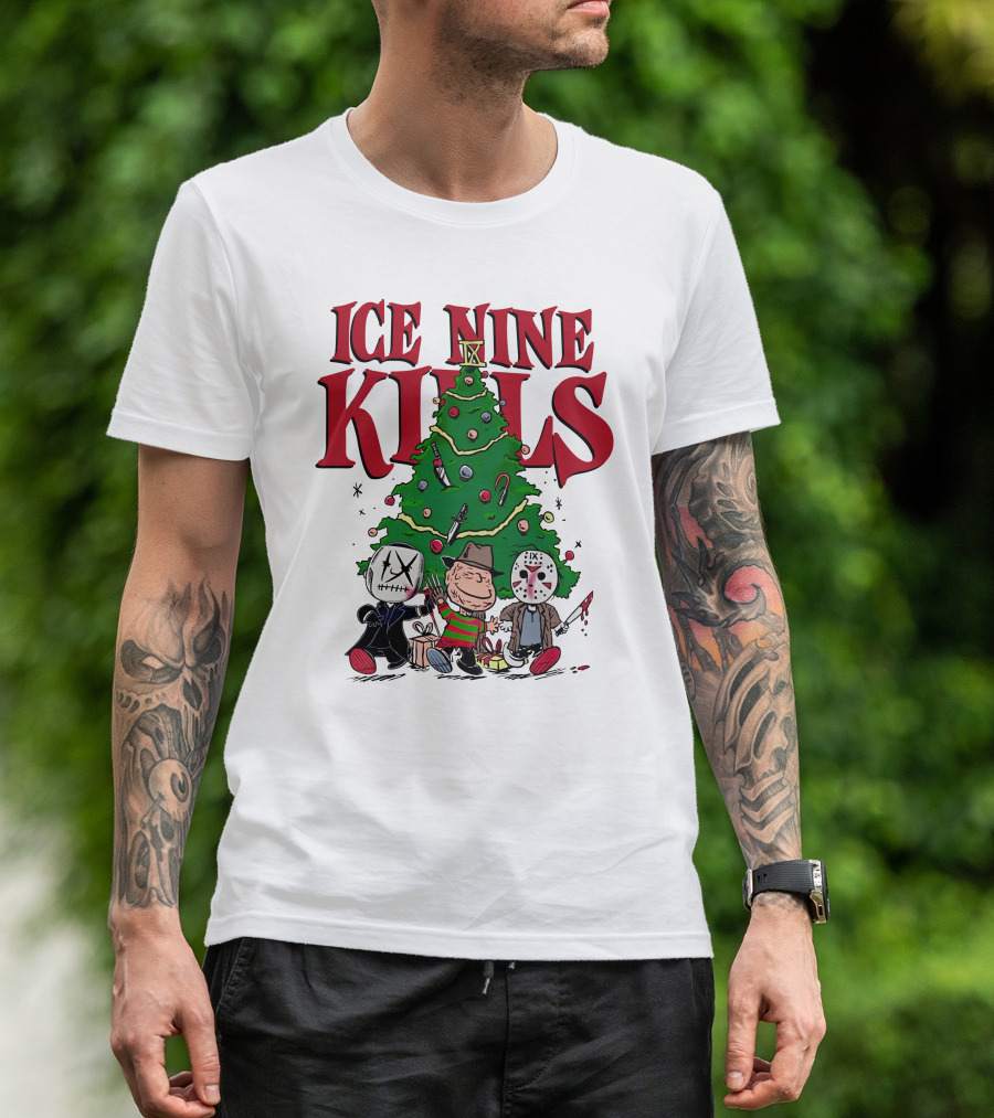 Merry Christmas Ice Nine Kills Horror Characters Christmas Tree T-Shirt