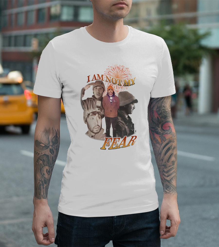 I Am Not My Fear Fireworks and Collage Portraits T-Shirt
