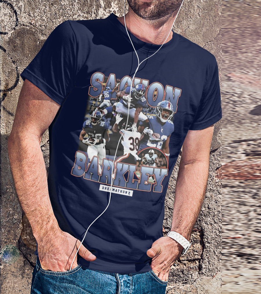 Saquon Barkley Dreamathon Giants Action Photos T-Shirt