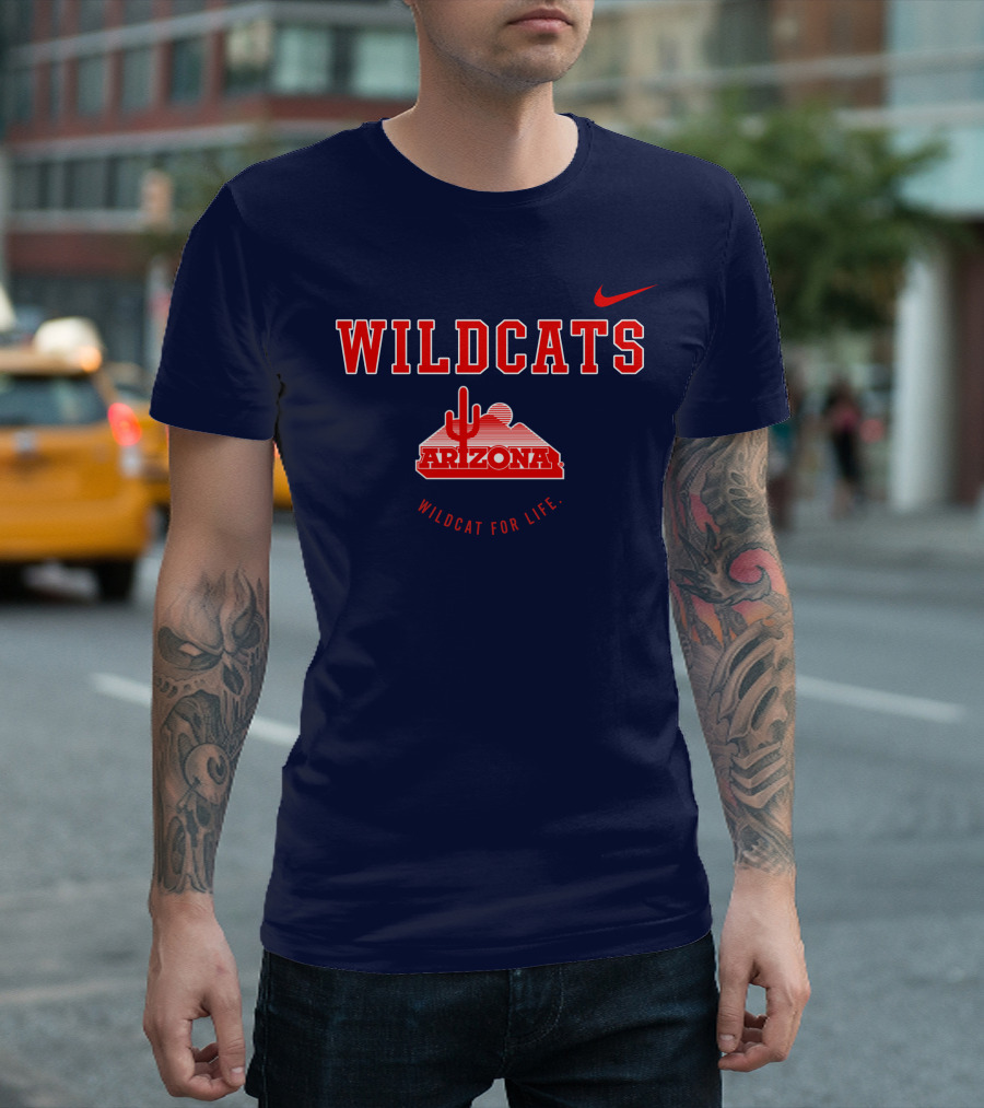 Wildcats Arizona Wildcat For Life Cactus T-Shirt