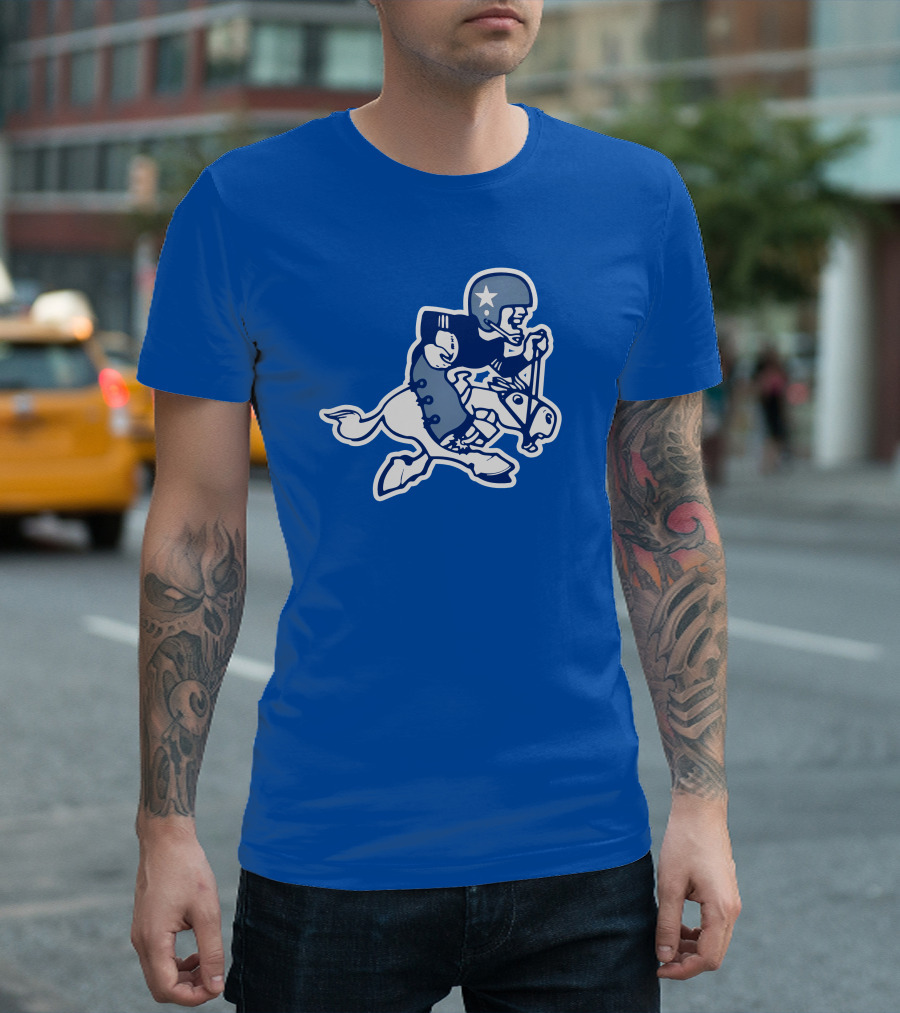 Dallas Cowboys Classic Throwback NFL Retro Mascot Fleece T-Shirt