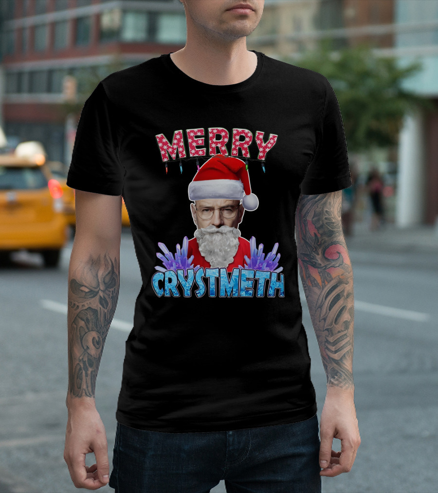 Merry Crystmeth Santa with Breaking Bad Inspired Elements T-Shirt