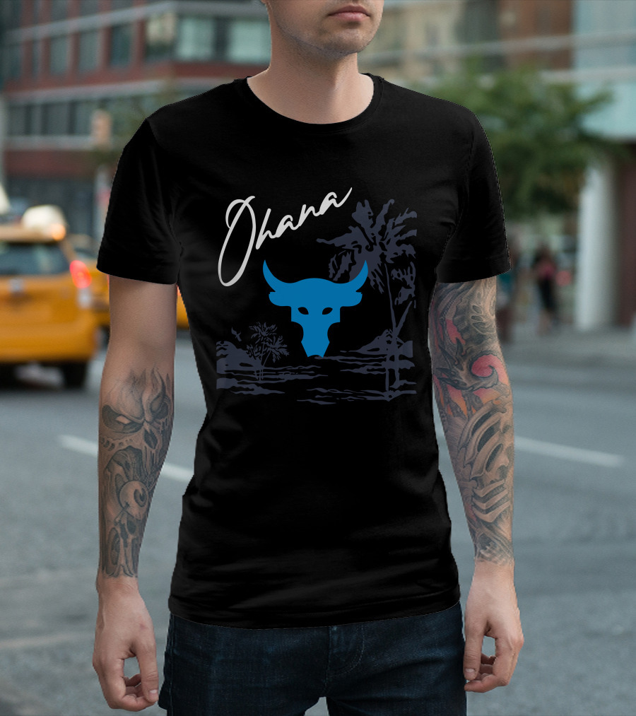 Ohana Blue Bull Tropical Landscape T-Shirt
