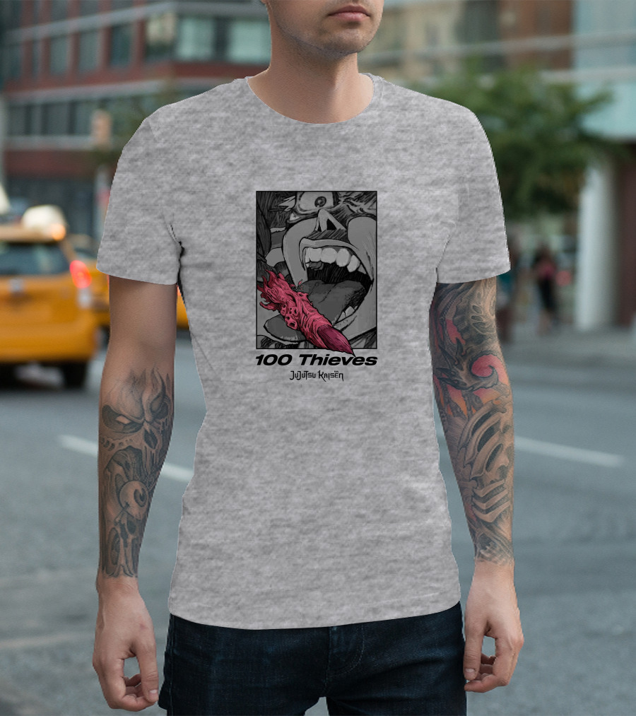 100 Thieves Jujutsu Kaisen Collaboration Manga T-Shirt