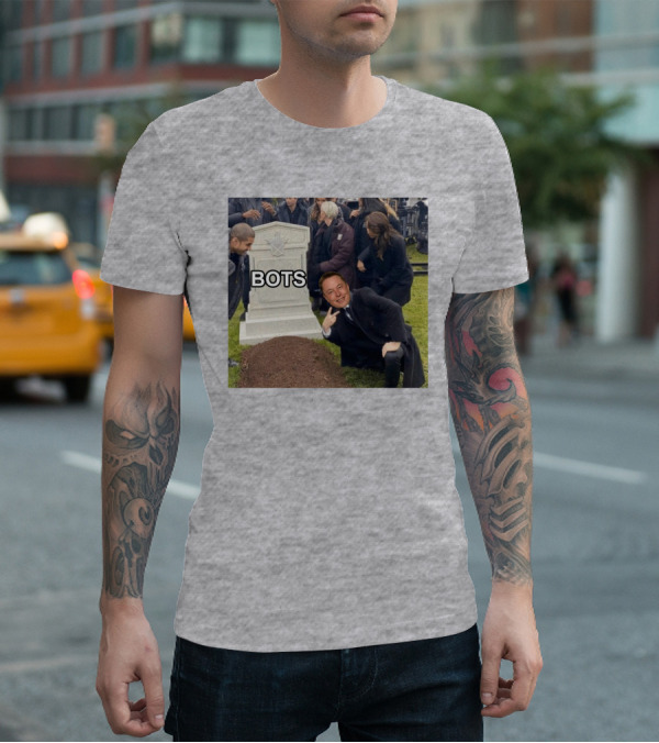 Elon Musk Bots Meme Graveyard Scene T-Shirt