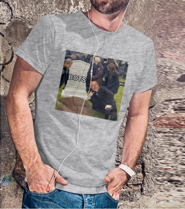 Elon Musk Bots Meme Graveyard Scene T-Shirt