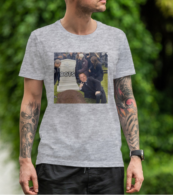 Elon Musk Bots Meme Graveyard Scene T-Shirt