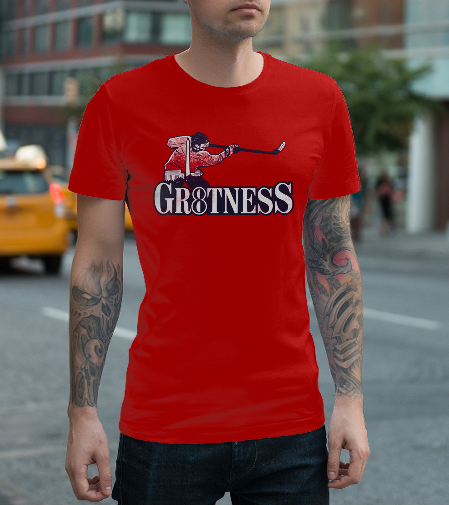 Gr8tness Ice Hockey Player Skating Action T-Shirt