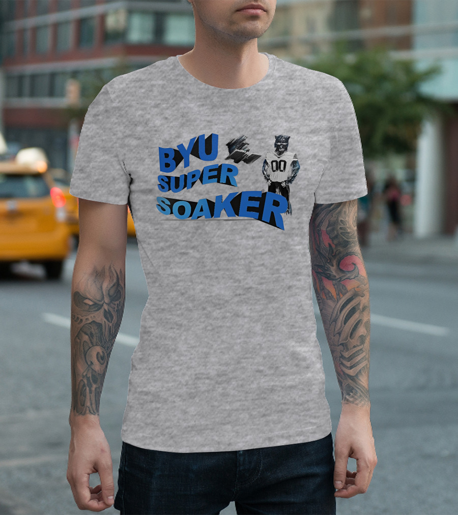 BYU Super Soaker Wildcat Jersey 00 Blue Motion T-Shirt