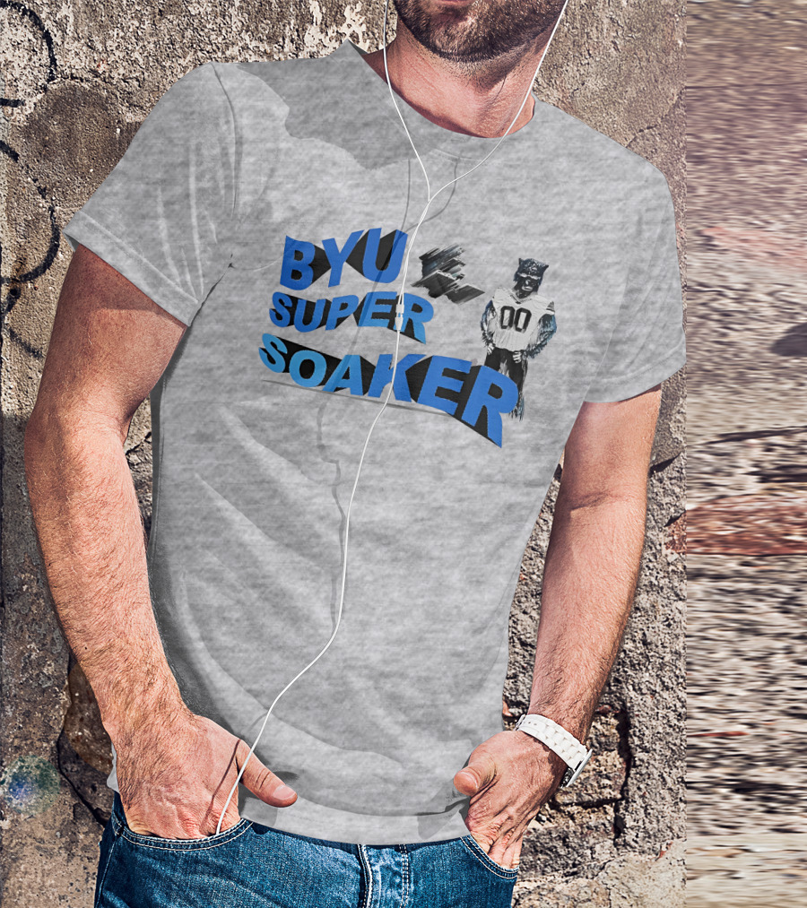 BYU Super Soaker Wildcat Jersey 00 Blue Motion T-Shirt