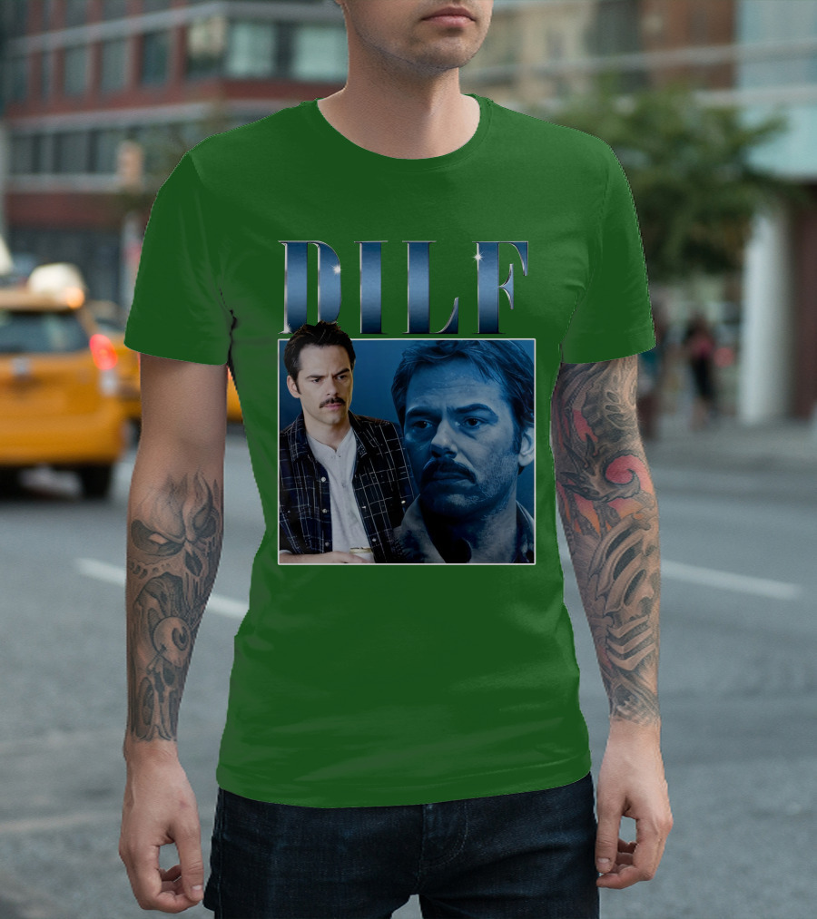 Charlie Swan DILF Mustache Double T-Shirt