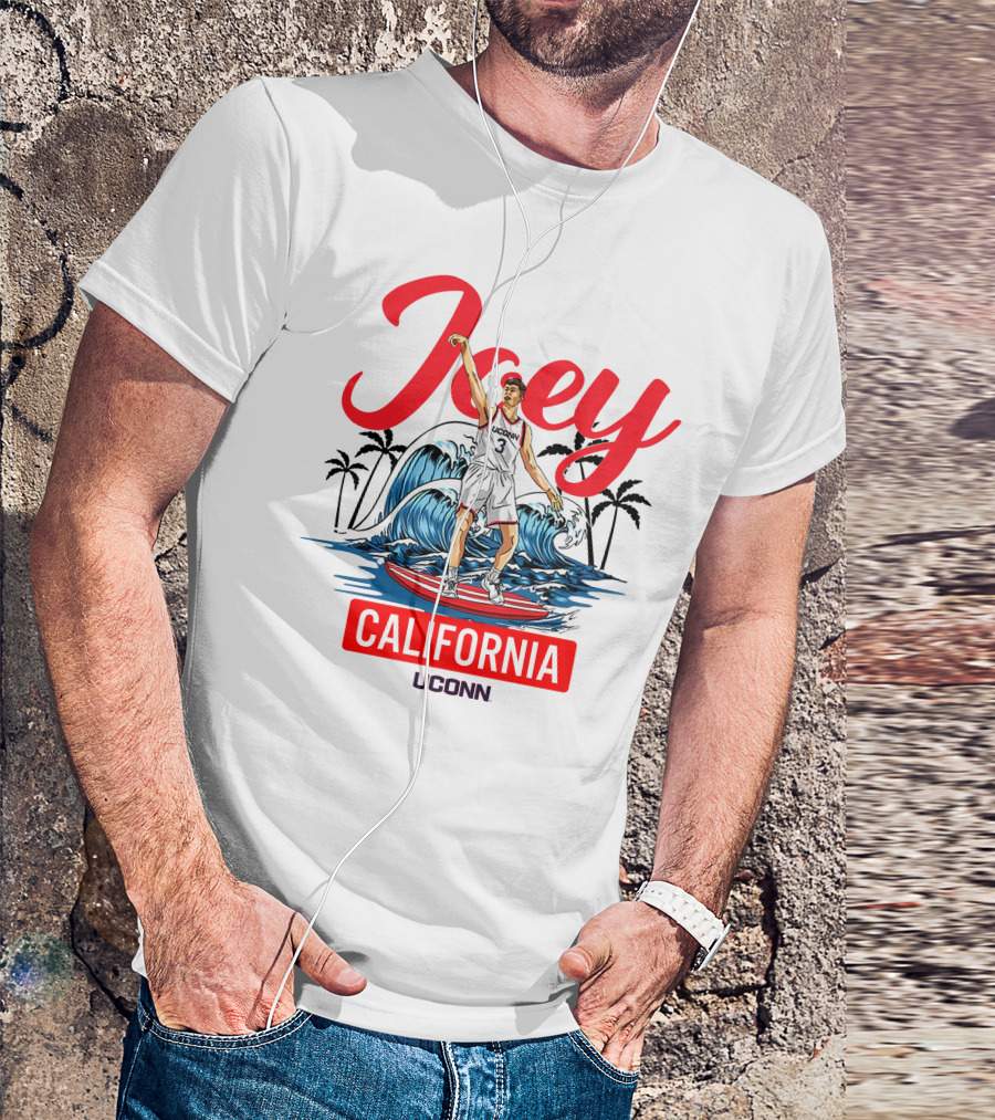 Joey California UConn Surfing Basketball Wave T-Shirt