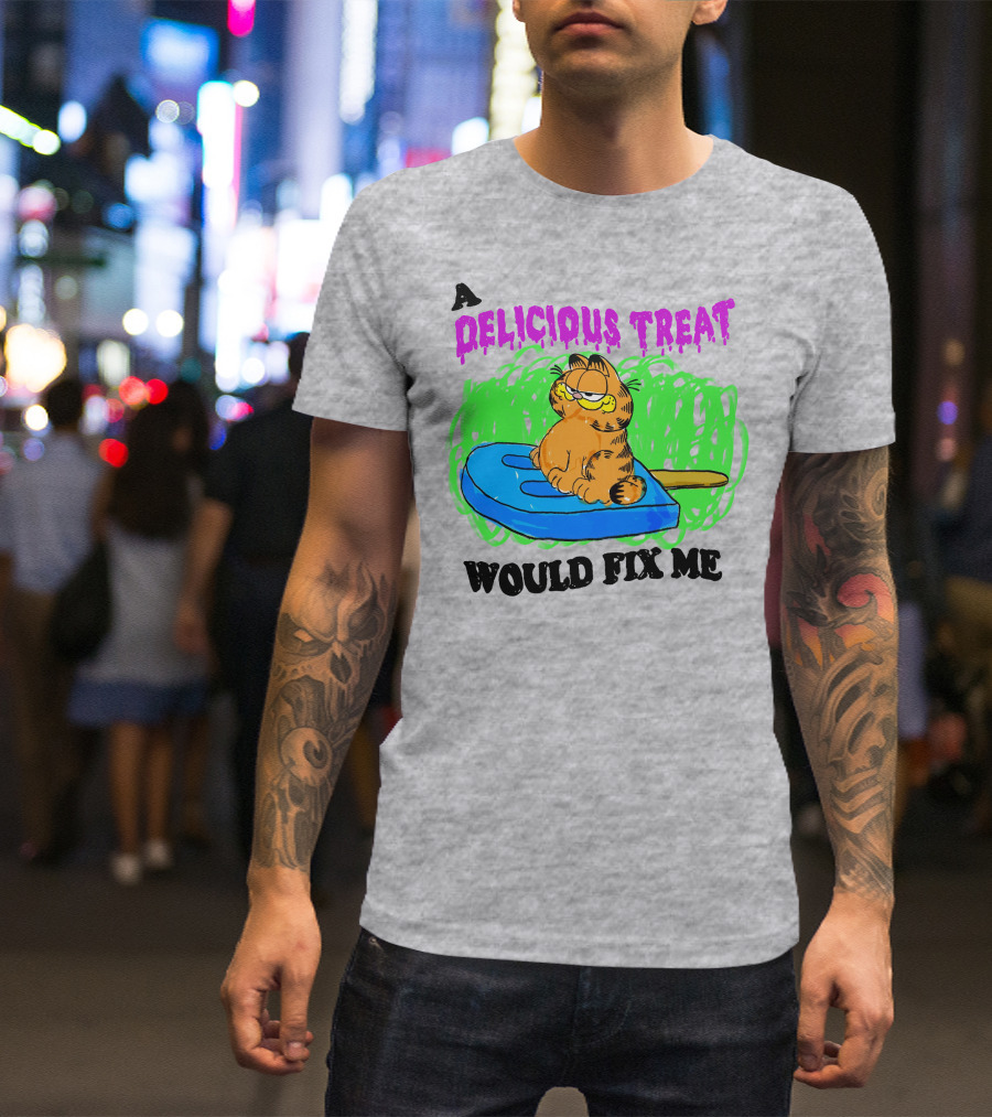 Garfield A Delicious Treat Would Fix Me Popsicle T-Shirt