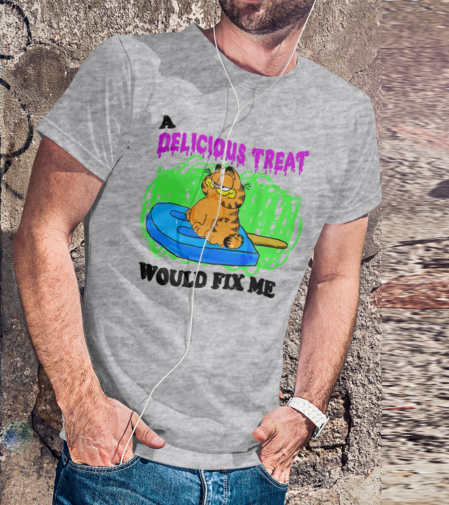 Garfield A Delicious Treat Would Fix Me Popsicle T-Shirt