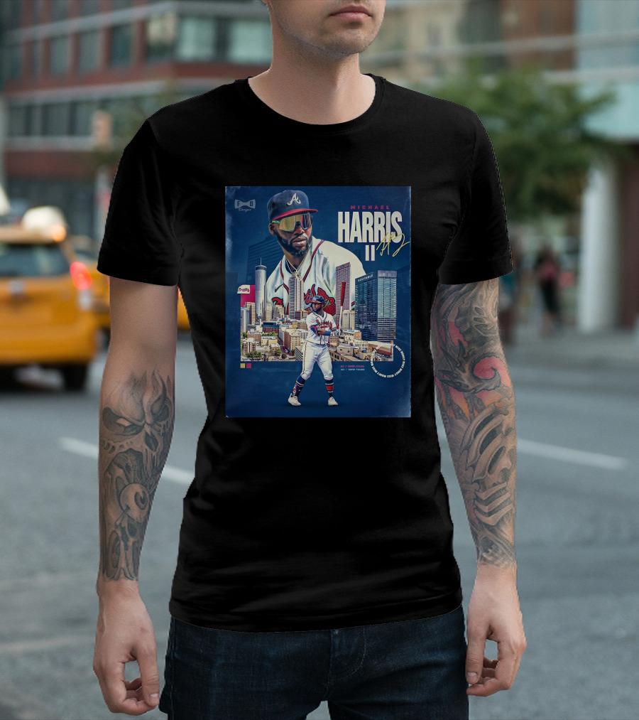 Michael Harris II Braves Atlanta Skyline Signature Series T-Shirt