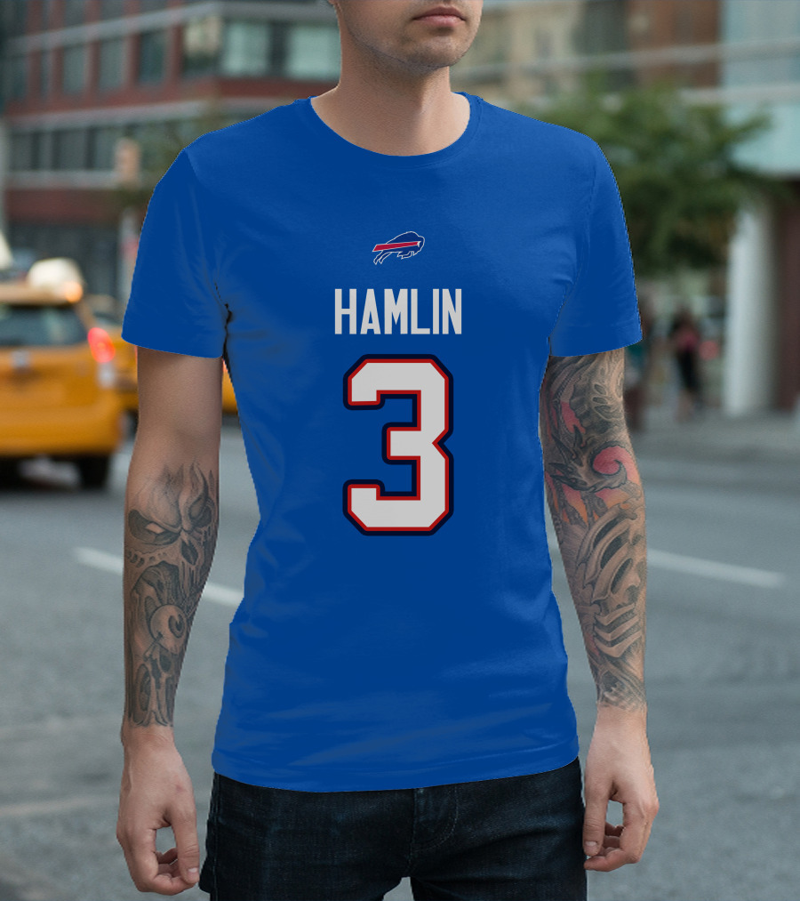Damar Hamlin 3 Buffalo Bills T-Shirt