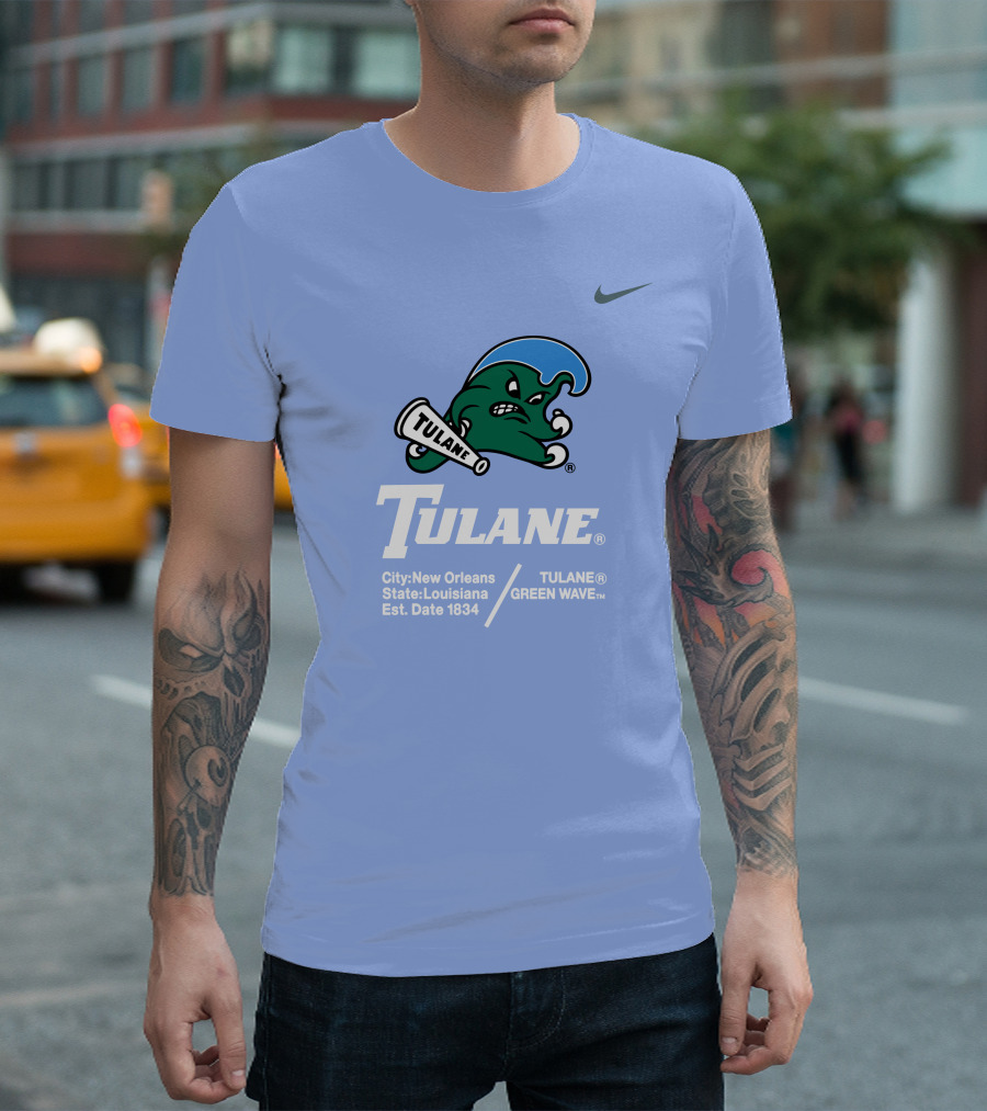 Tulane Green Wave New Orleans Louisiana Est 1834 T-Shirt