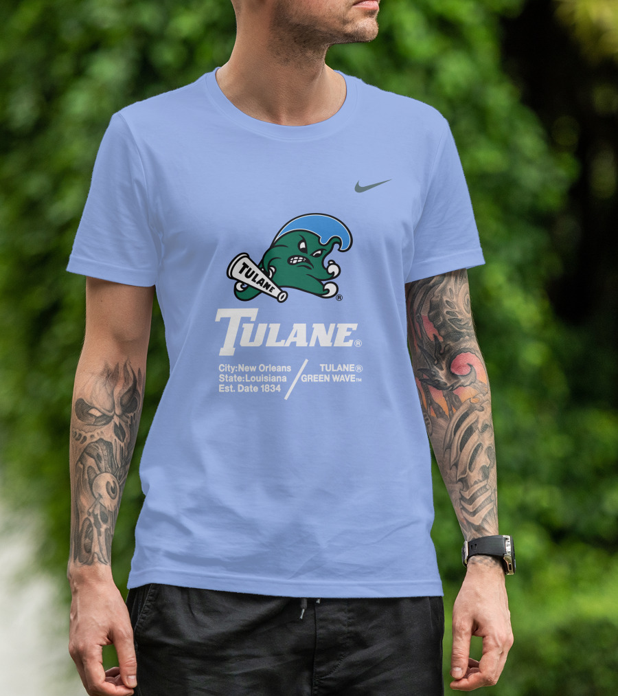 Tulane Green Wave New Orleans Louisiana Est 1834 T-Shirt