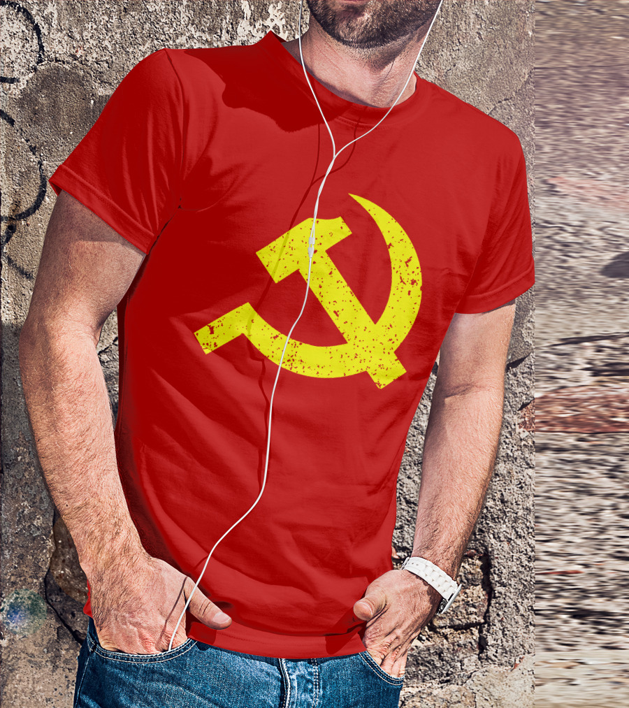 Aaron Spacethug Hammer And Sickle Communist Party Flag T-Shirt