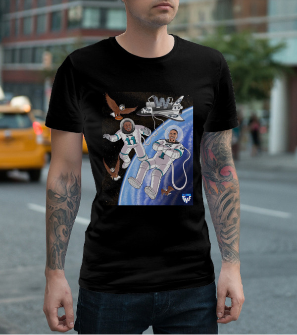 W 8-0 Astronauts With Eagles Flying High Baby TNF T-Shirt