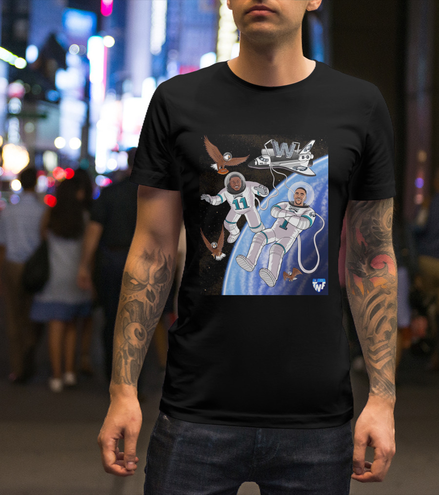 W 8-0 Astronauts With Eagles Flying High Baby TNF T-Shirt