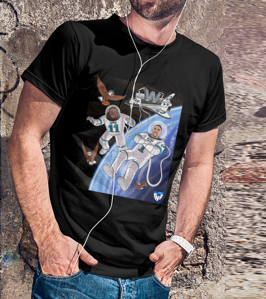 W 8-0 Astronauts With Eagles Flying High Baby TNF T-Shirt