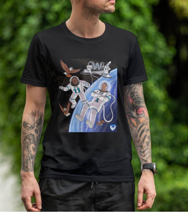 W 8-0 Astronauts With Eagles Flying High Baby TNF T-Shirt