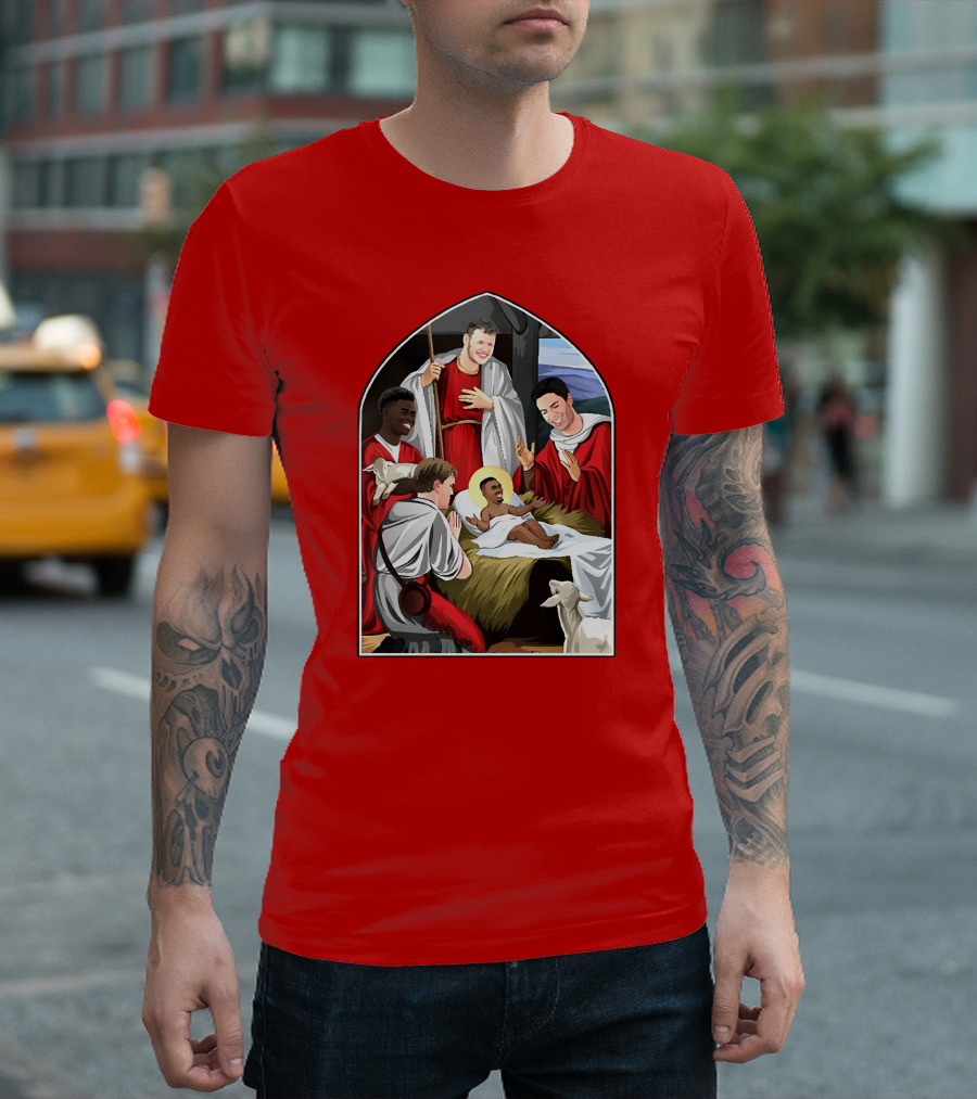 Victoriamscott Adults Jesus Saka Nativity Gunners Christmas Jumper T-Shirt