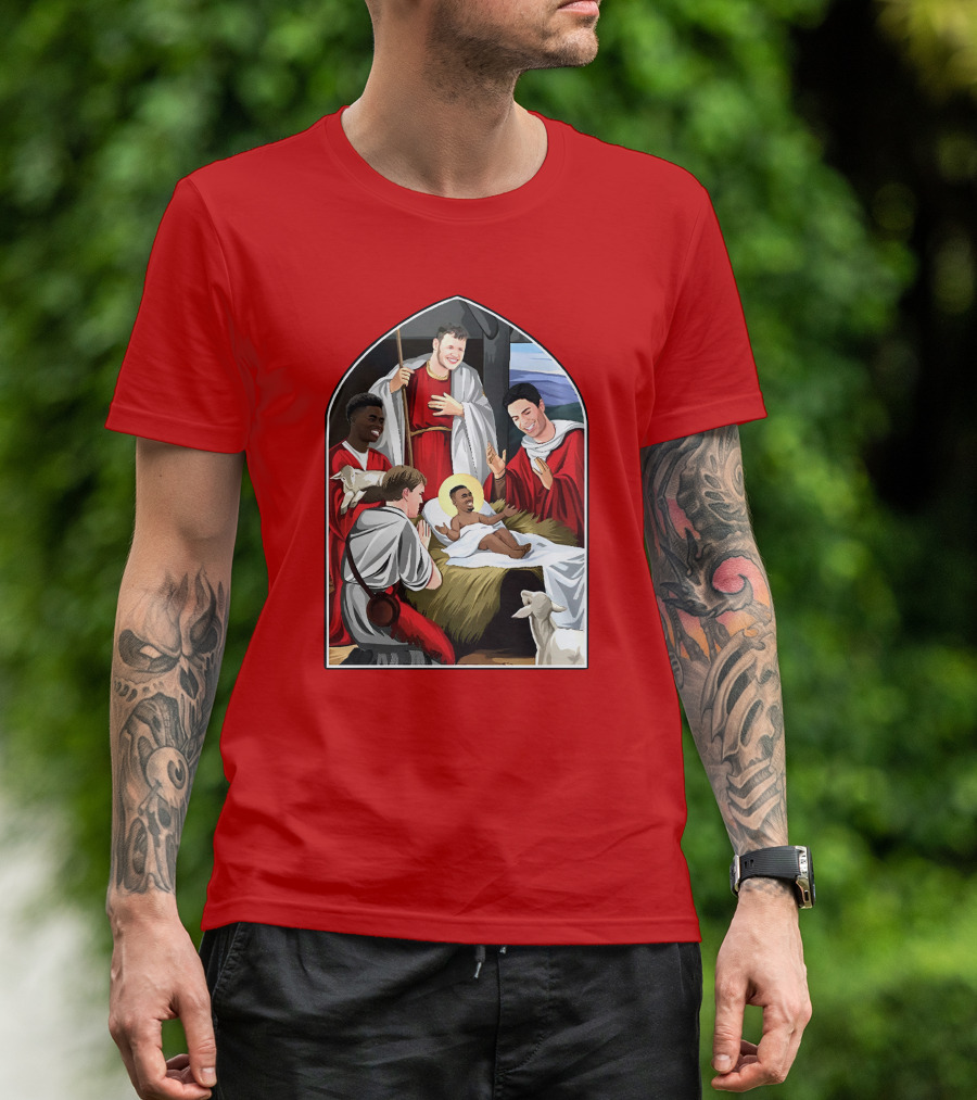 Victoriamscott Adults Jesus Saka Nativity Gunners Christmas Jumper T-Shirt