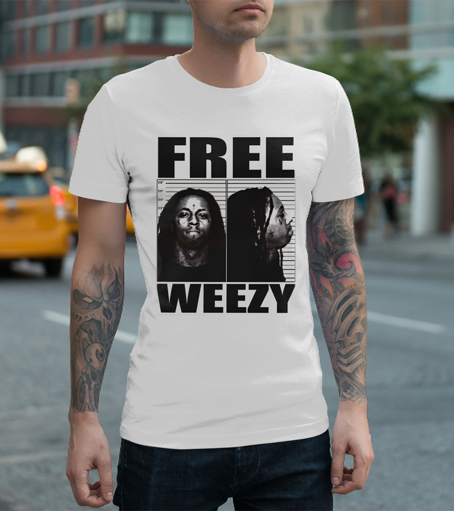 FREE WEEZY Lil Wayne Mugshot T-Shirt