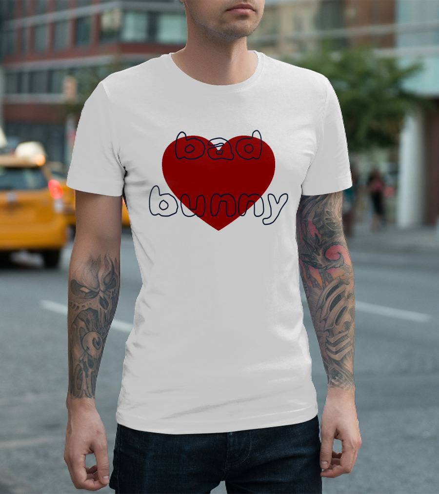 Bad Bunny Red Heart Sanbenito T-Shirt